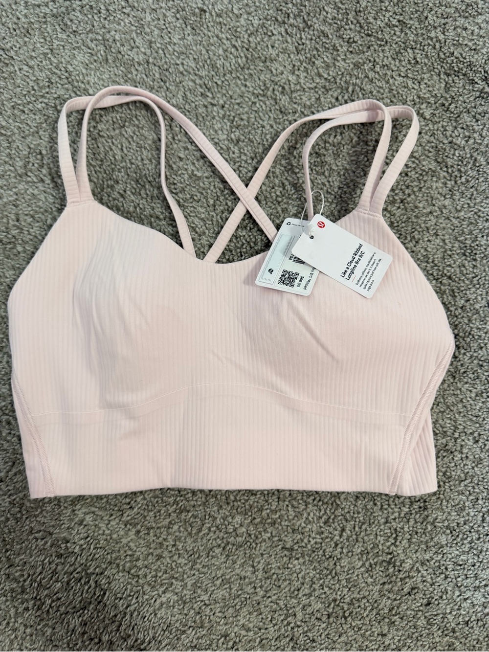 lululemon Like a Cloud ribbed Longline Bra B/C Ribbed - size 6 NWT